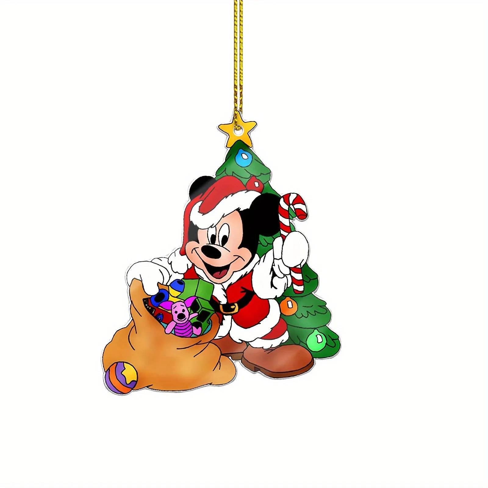 10-Pack Vibrant Cartoon Christmas Tree Ornaments - Fairy Tale Themed Holiday Party Decorations for Home & Kitchen - Acrylic, Plug-in Free, No Feather, for a Joyful Festive Atmosphere