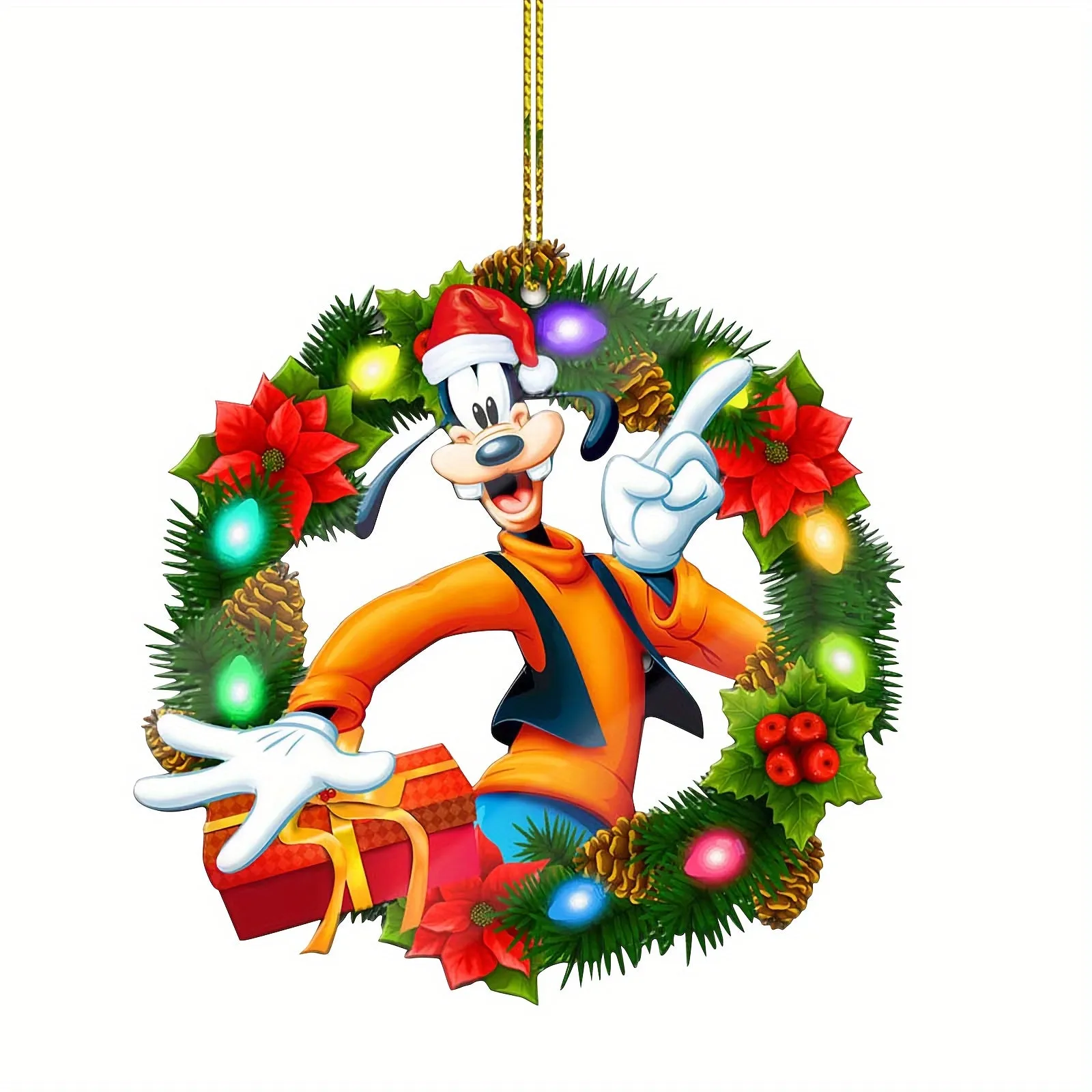 10-Pack Vibrant Cartoon Christmas Tree Ornaments - Fairy Tale Themed Holiday Party Decorations for Home & Kitchen - Acrylic, Plug-in Free, No Feather, for a Joyful Festive Atmosphere