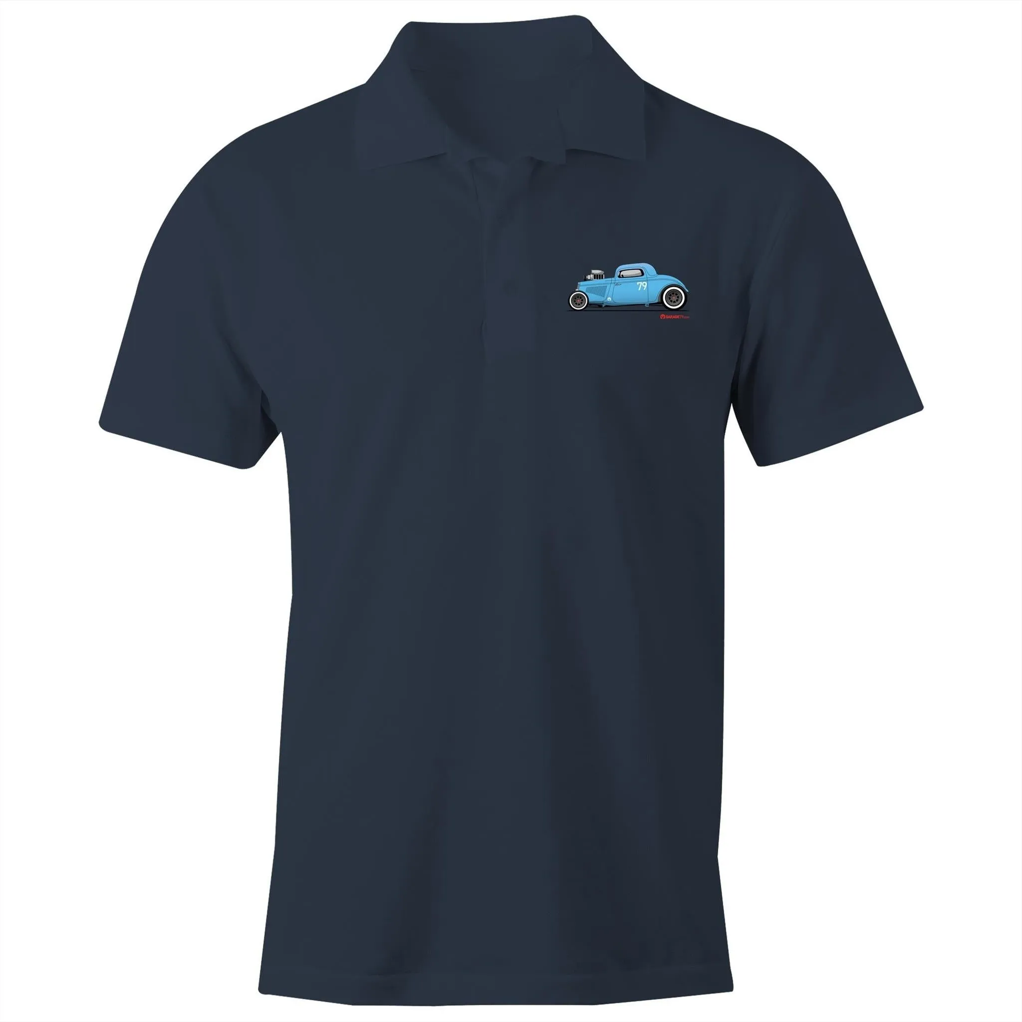 2XL NAVY '34 Hot Rod - S/S Polo Shirt - WAREHOUSE