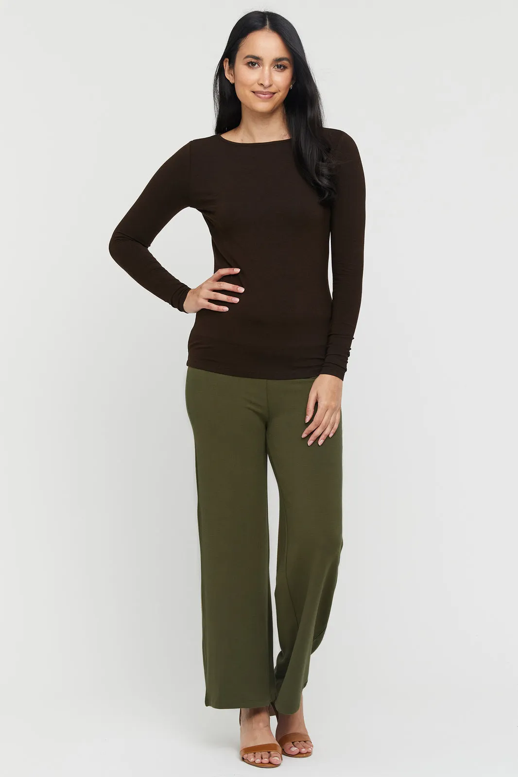 Amy Boatneck Top - Chocolate