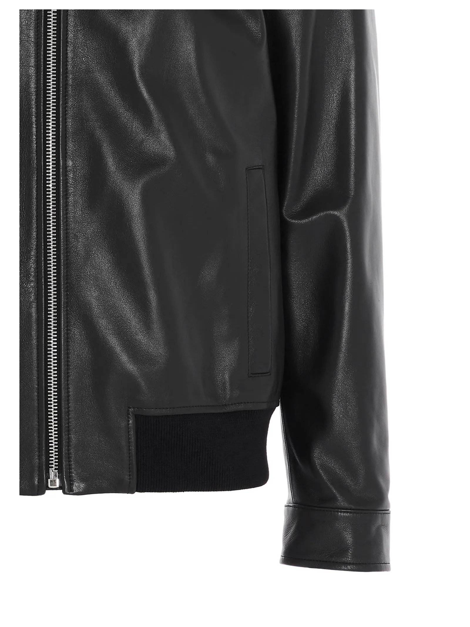 Billionaire Crest Leather Bomber Jacket