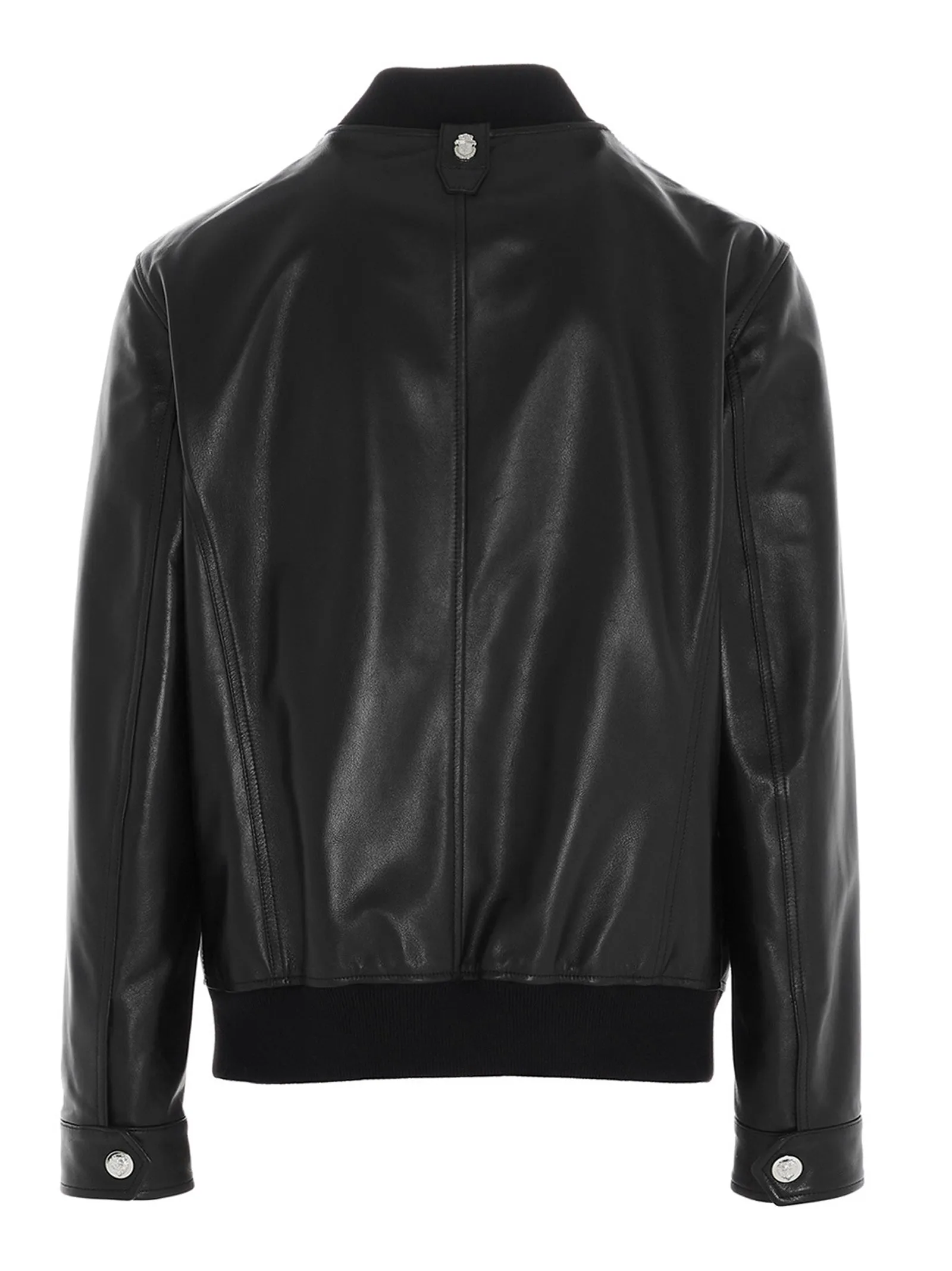 Billionaire Crest Leather Bomber Jacket