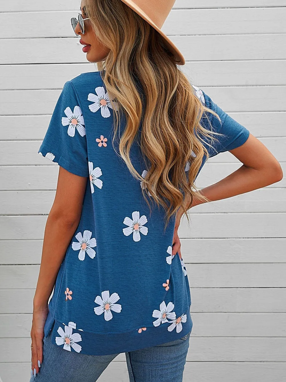Blue Blossom Printed Top