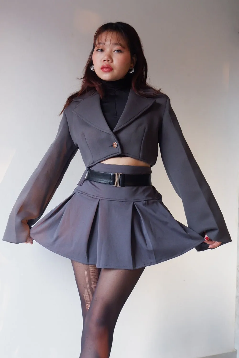 Dark Grey Tennis Skirt