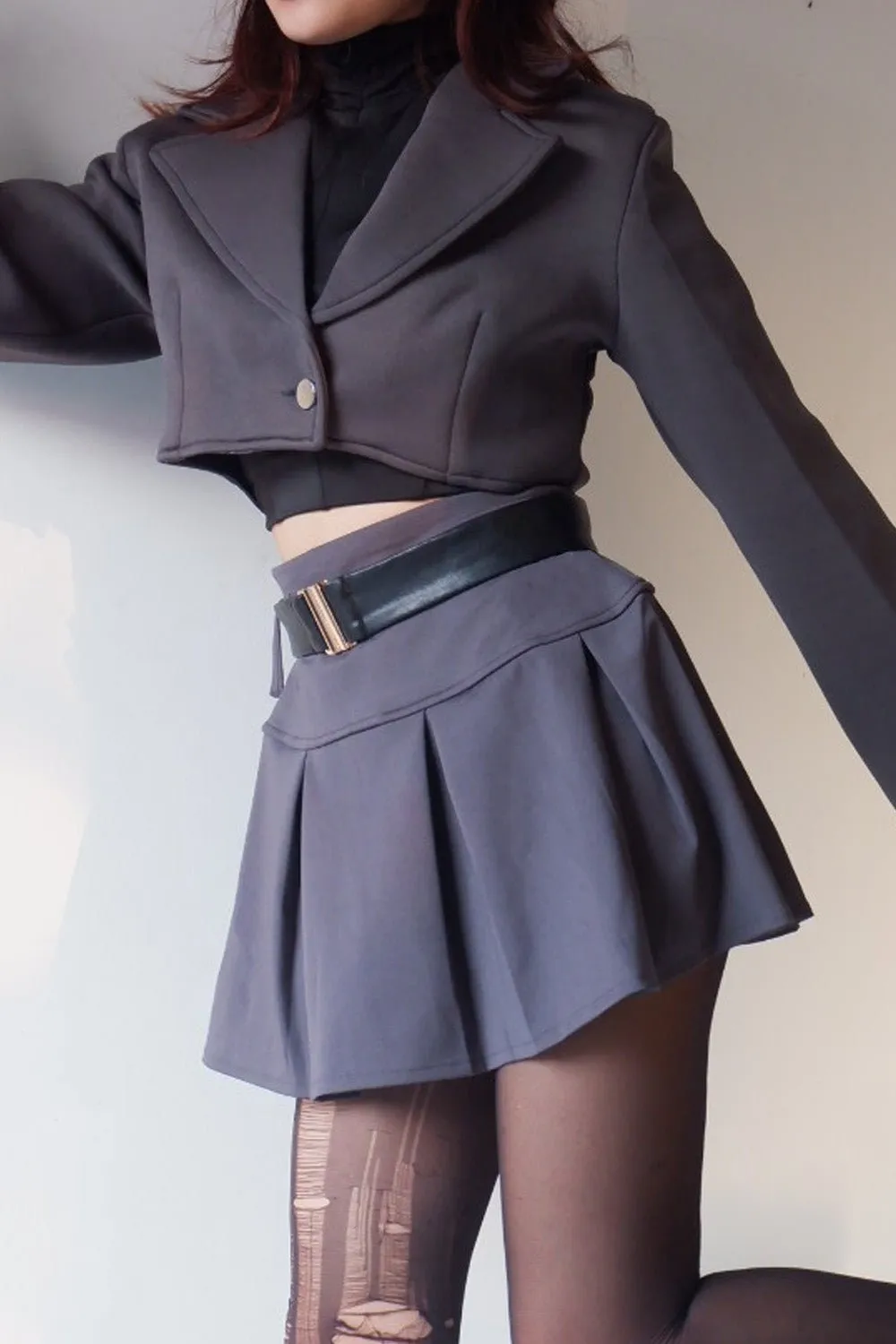 Dark Grey Tennis Skirt