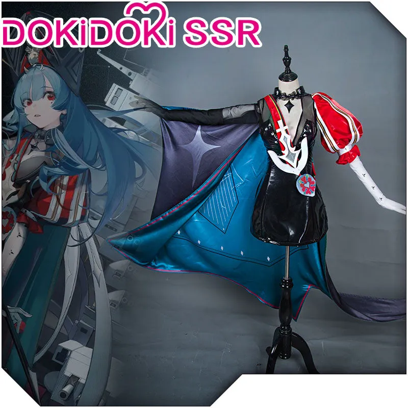 DokiDoki-SSR Game Azur Lane Impact RN Marco Polo Cosplay Costume/Crown/Shoes