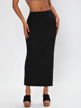 Elegant Plain Natural Long Women Skirt