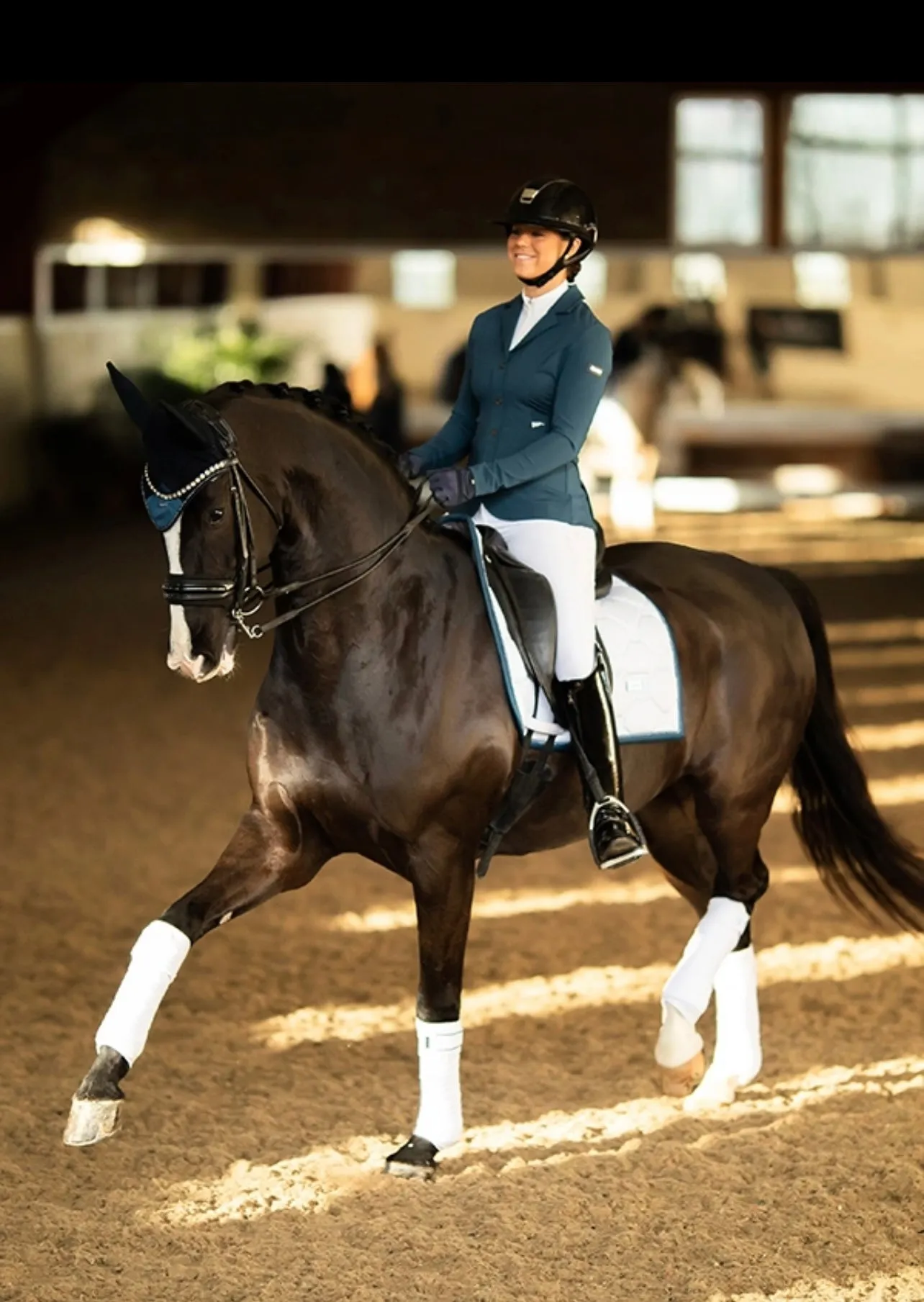 EQUESTRIAN STOCKHOLM WHITE BLUE MEADOW POLO WRAPS