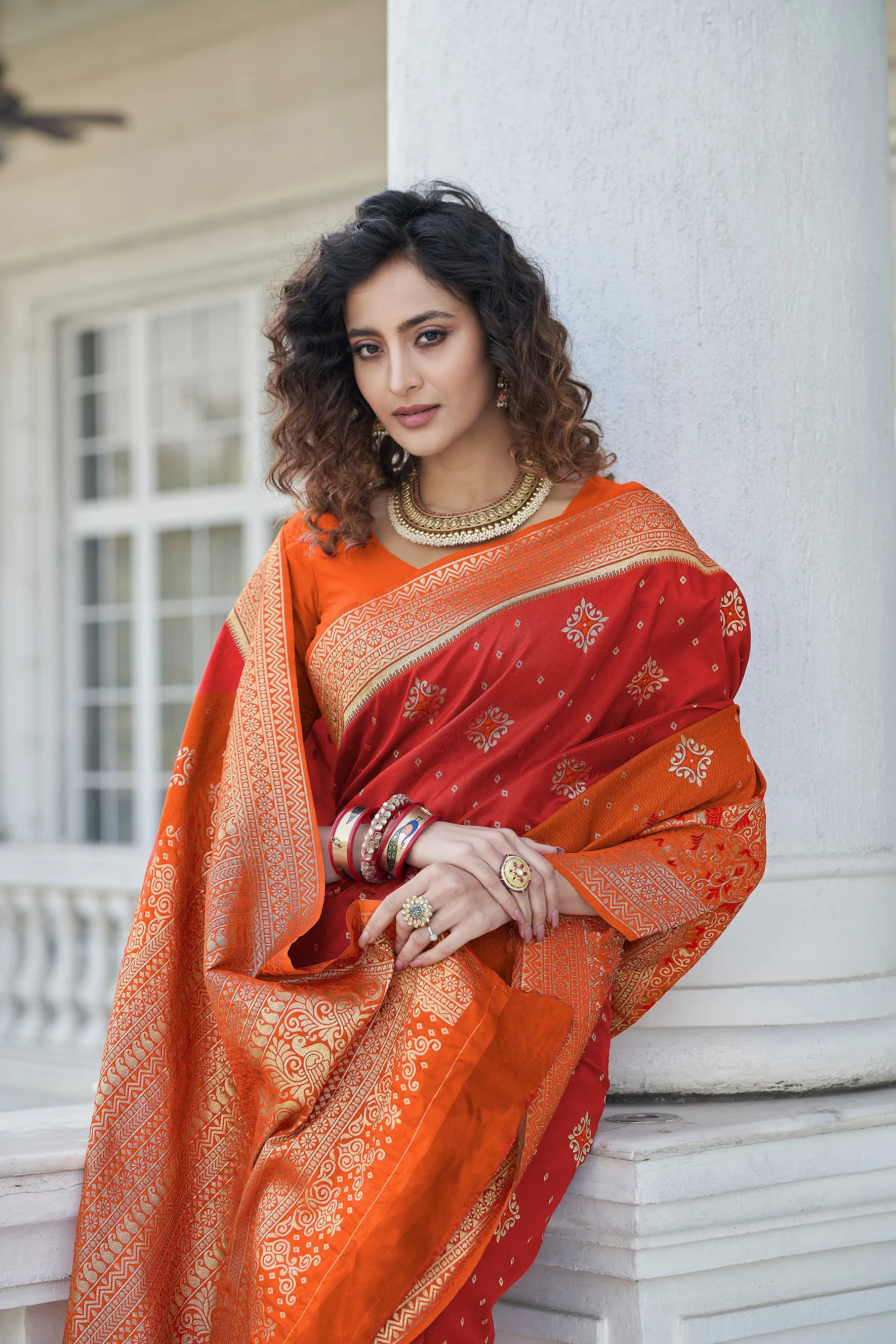 Extraordinary Red Zari Weaving Banarasi Silk Wedding Wear Saree