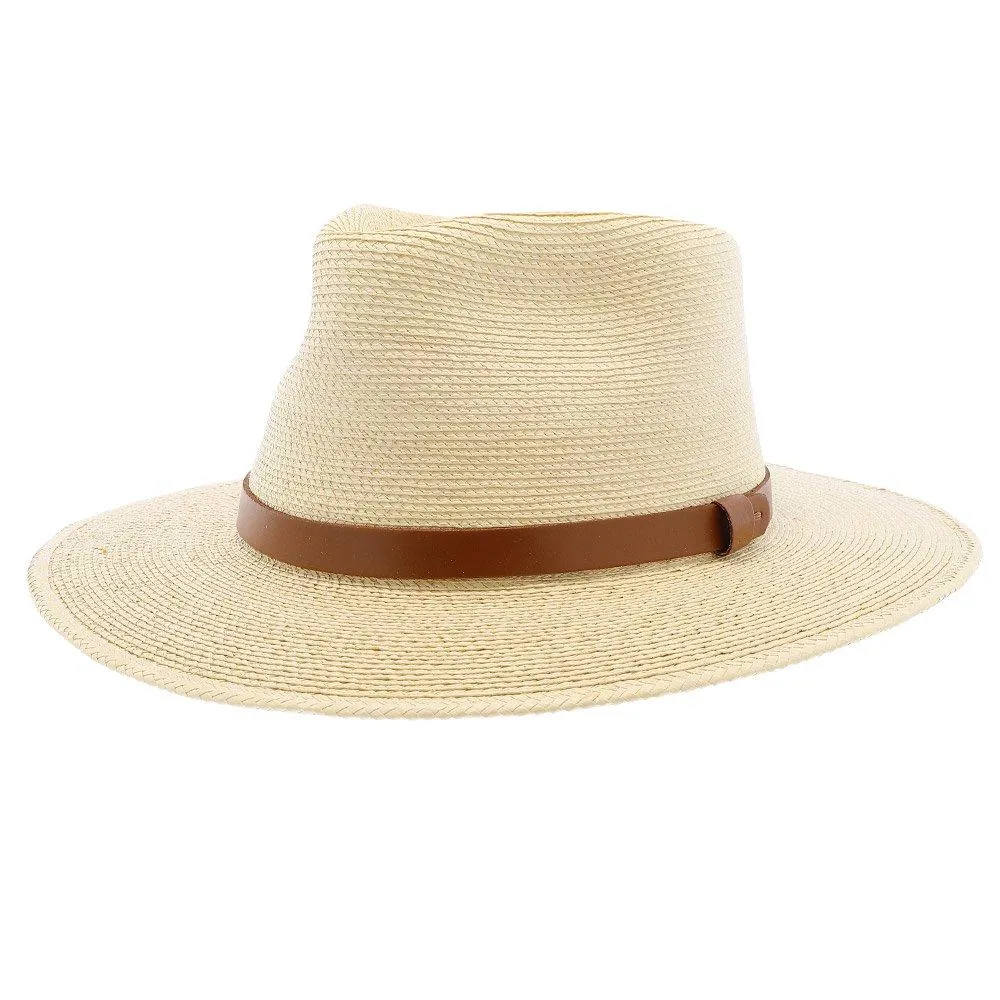 Fine Palm Tear Drop Fedora - Natural Hand Woven Fine Guatemalan Palm Hat