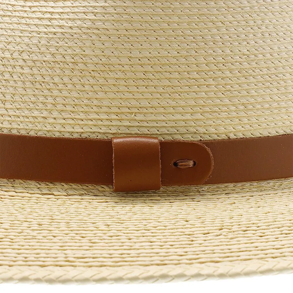 Fine Palm Tear Drop Fedora - Natural Hand Woven Fine Guatemalan Palm Hat
