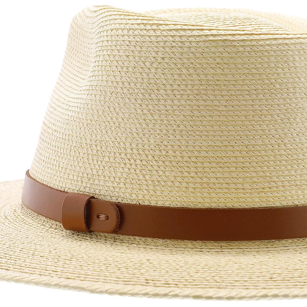 Fine Palm Tear Drop Fedora - Natural Hand Woven Fine Guatemalan Palm Hat