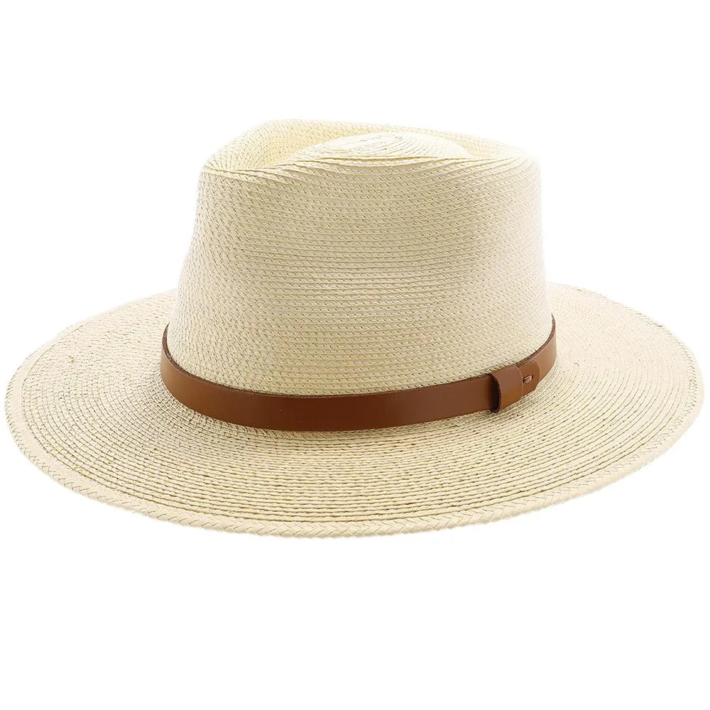 Fine Palm Tear Drop Fedora - Natural Hand Woven Fine Guatemalan Palm Hat