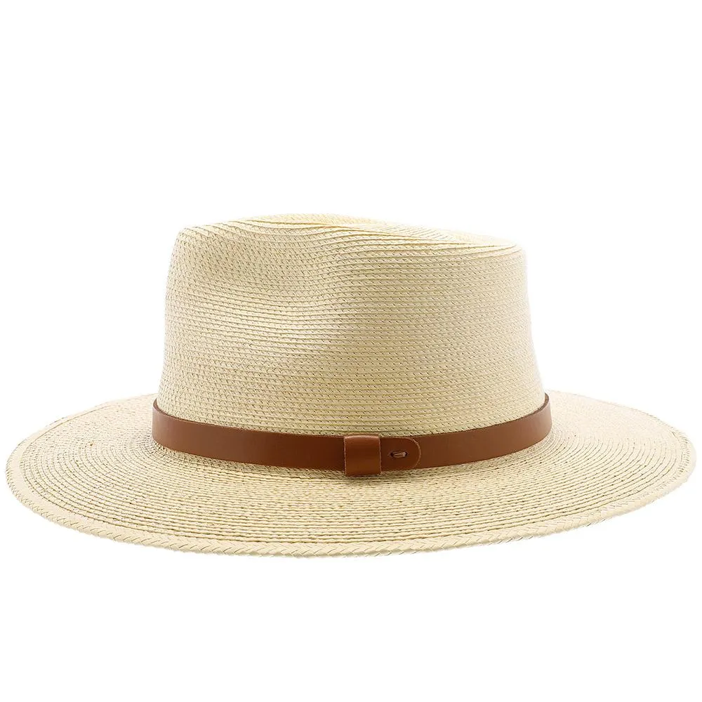 Fine Palm Tear Drop Fedora - Natural Hand Woven Fine Guatemalan Palm Hat