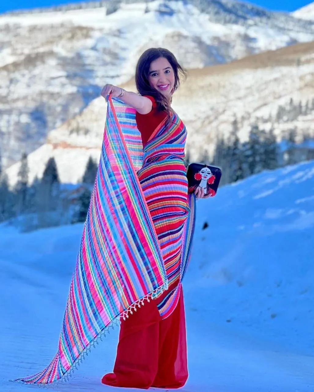 Function Wear Multi Color Pleated Saree