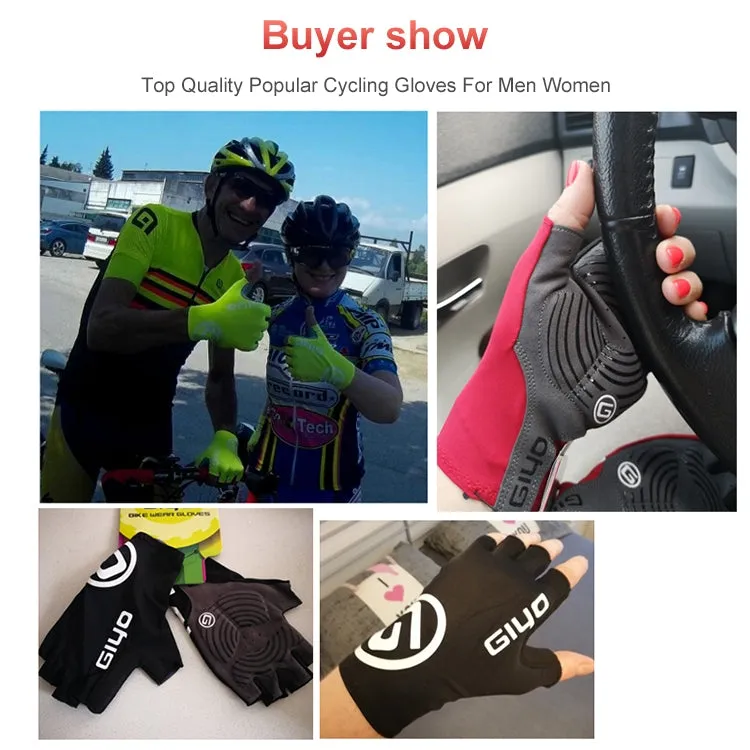 GIYO Outdoor Half-Finger Gloves Mountain Road Bike Cycling Gloves, Size: L(Fluorescent Yellow)