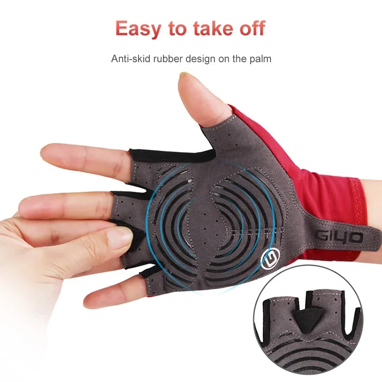 GIYO Outdoor Half-Finger Gloves Mountain Road Bike Cycling Gloves, Size: L(Fluorescent Yellow)