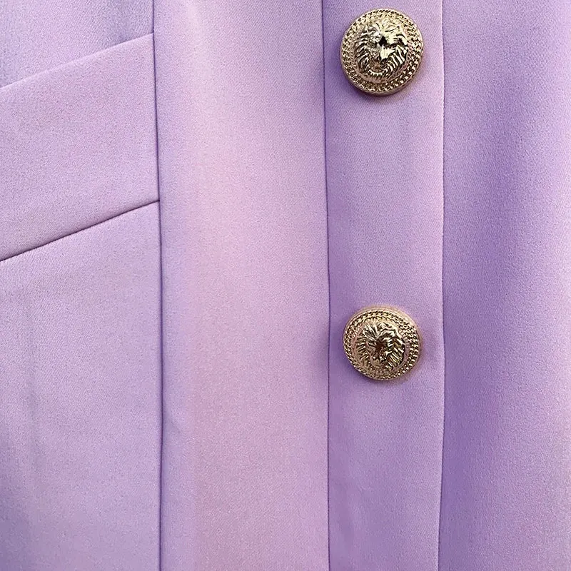 HIGH STREET Newest 2024 Designer Fashion Women's Lion Buttons Embellished Pockets Skirt