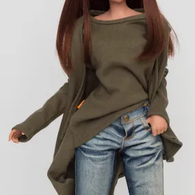 Hippie Top Khaki Green