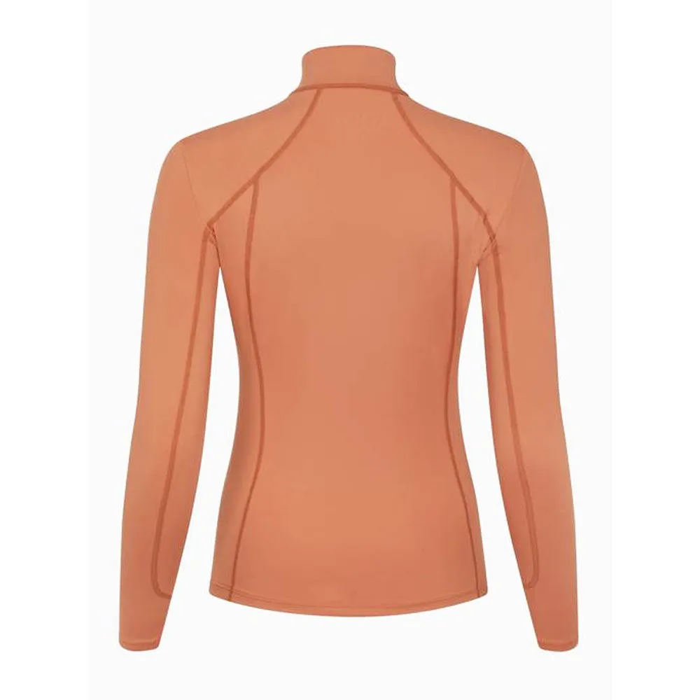 IT04002034 My LeMieux Ladies Base Layer Quarter Zip Long Sleeve Shirt - Apricot