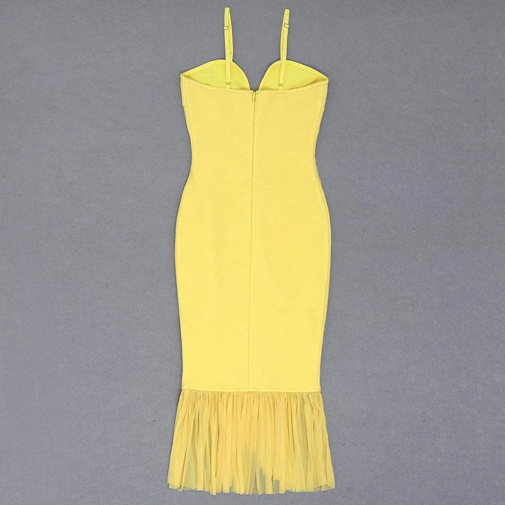 KittenAlarm - Dellie Spaghetti Strap Solid Ruched Dress