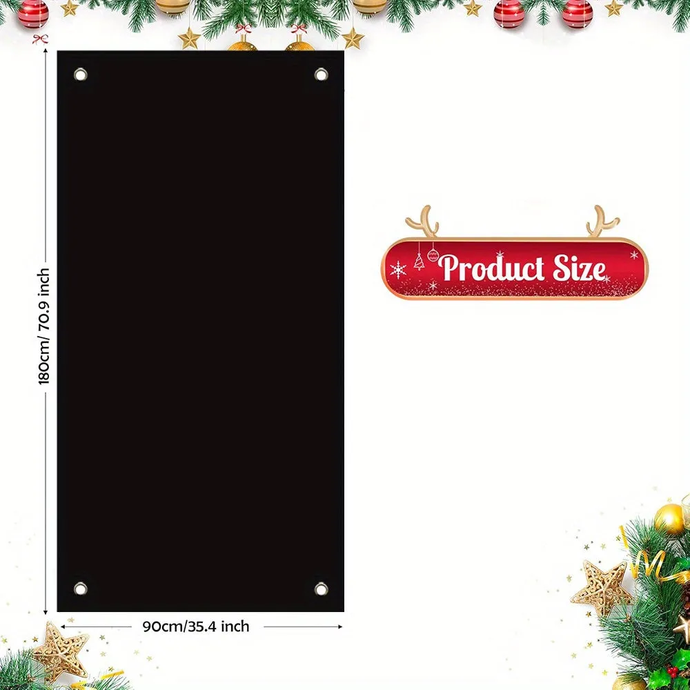 kkboxly 1pc Modern Polyester Santa Claus Door Hanging Banner - 35.4" x 70.9" Festive Holiday Decoration for New Year's Celebration, Indoor Christmas Party Decor, No Power Needed