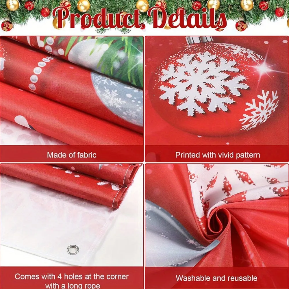 kkboxly 1pc Modern Polyester Santa Claus Door Hanging Banner - 35.4" x 70.9" Festive Holiday Decoration for New Year's Celebration, Indoor Christmas Party Decor, No Power Needed