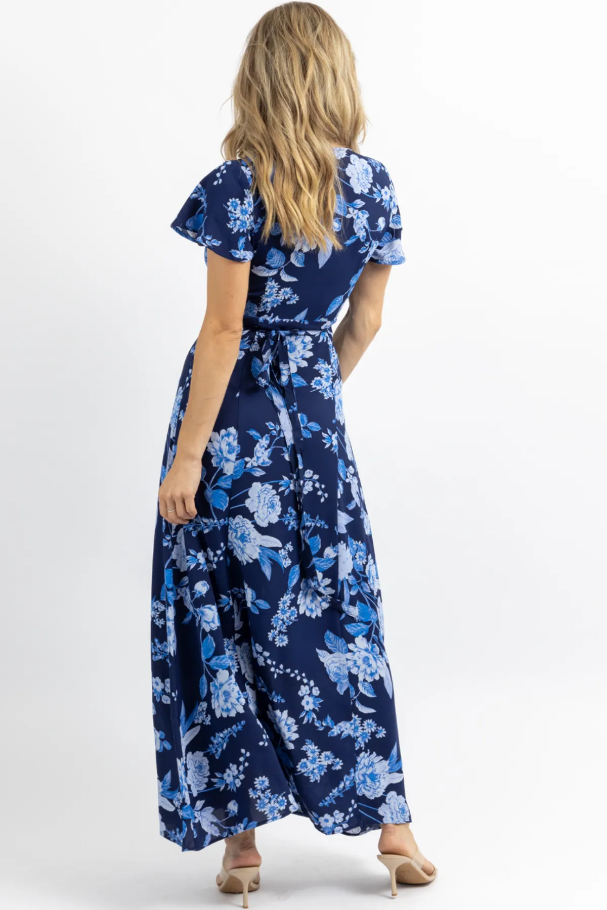 LUNAR BLUE WRAP MAXI DRESS