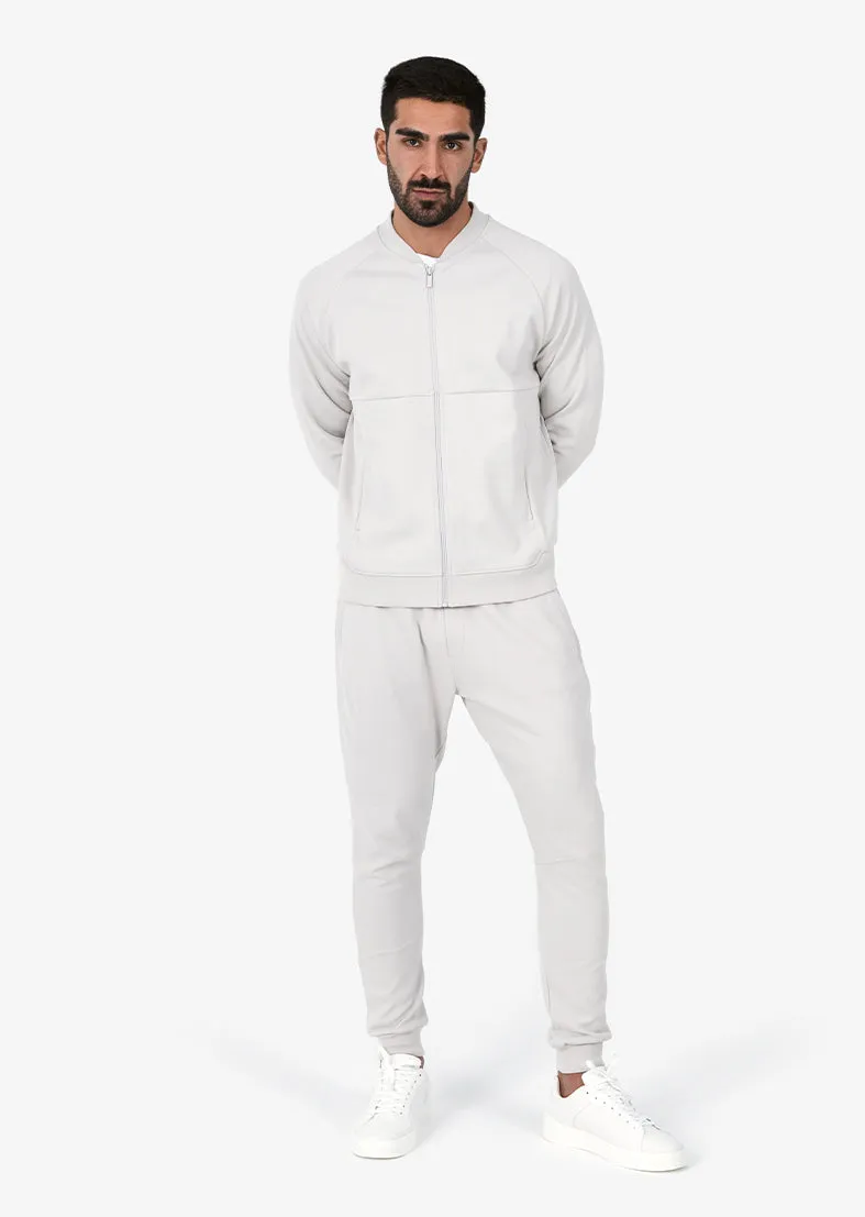 Mens Premium Textured Bomber Stone
