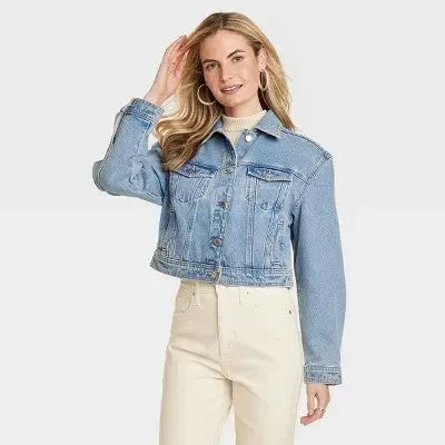 New - Universal Thread Women's Plus Button Up Denim Jacket