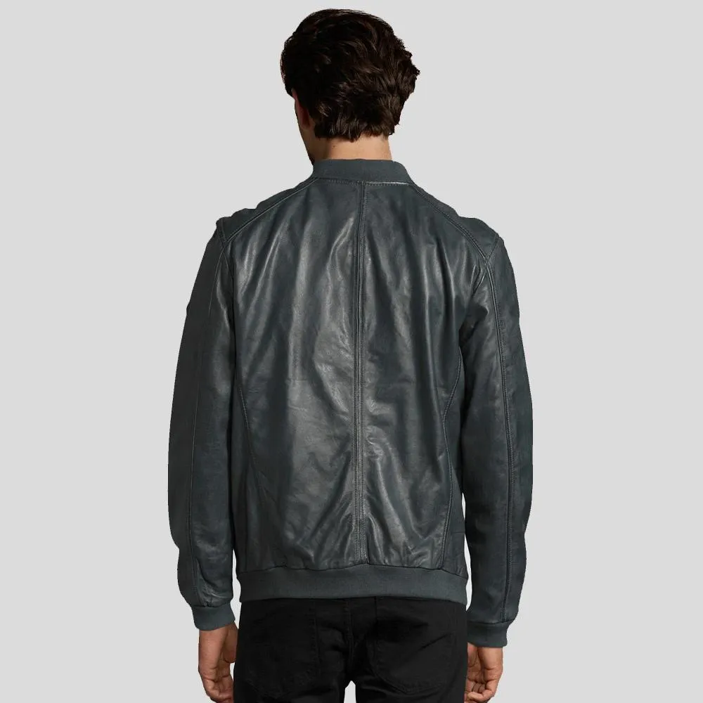 Noch Black Bomber Leather Jacket