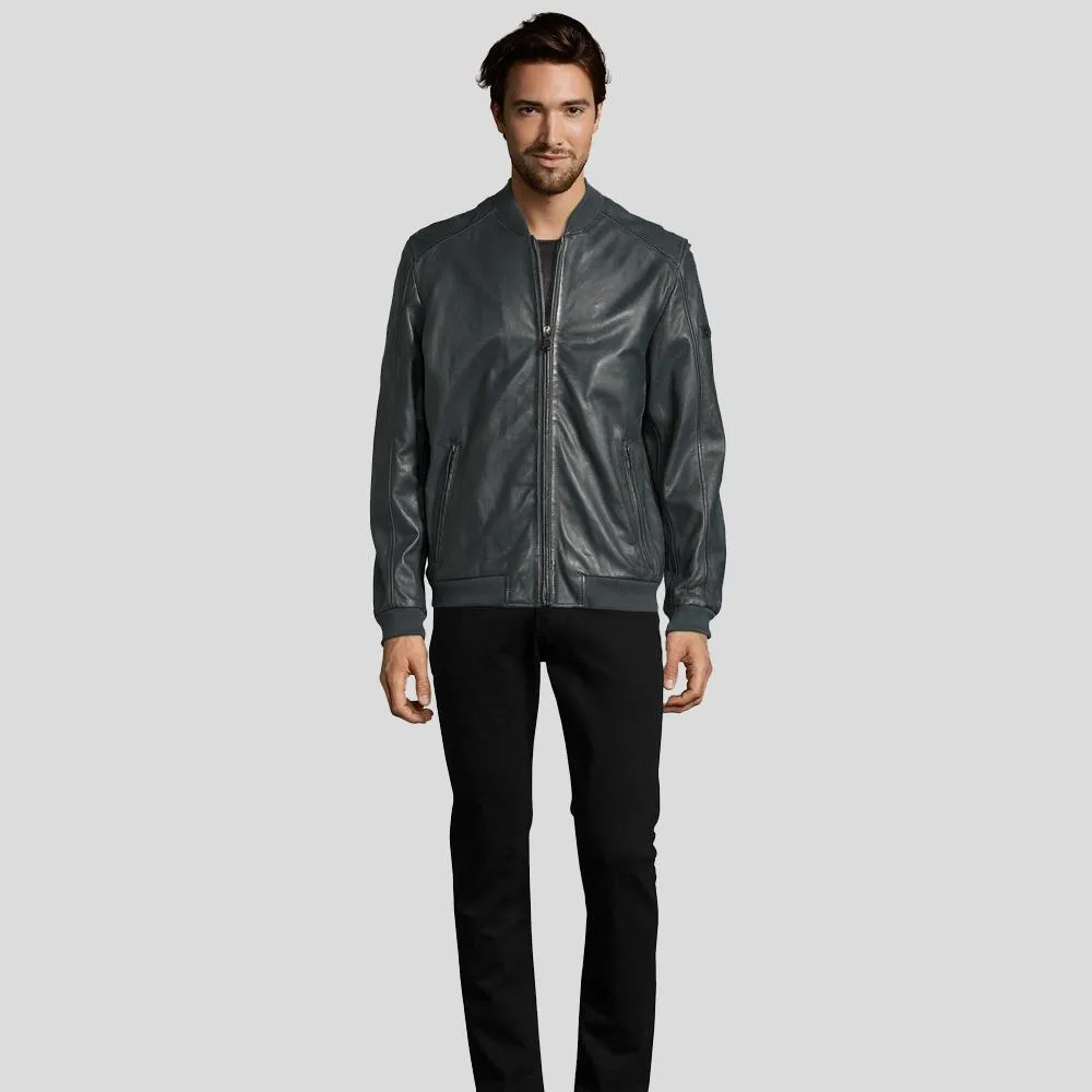 Noch Black Bomber Leather Jacket