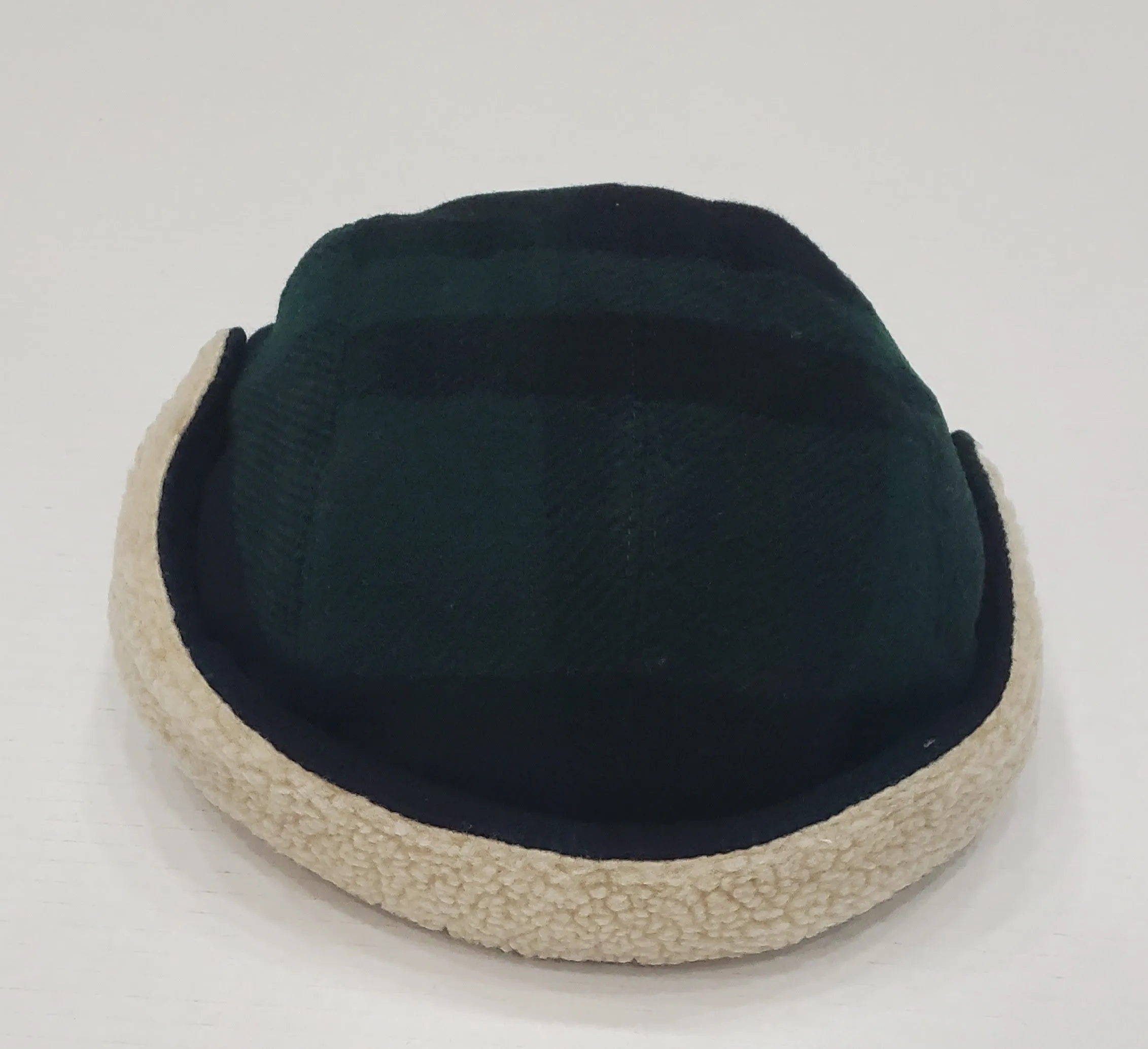 Nwt Polo Ralph Lauren Green/Black Plaid Wool Blend Ear Flap Hat