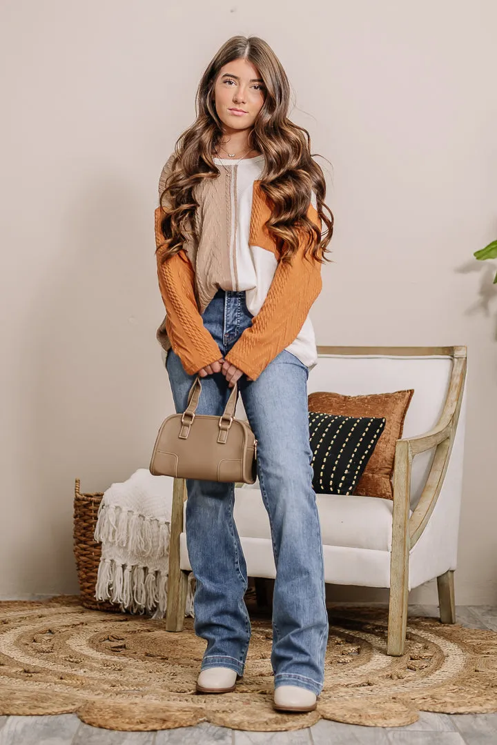 Over And Over Color Block Top
