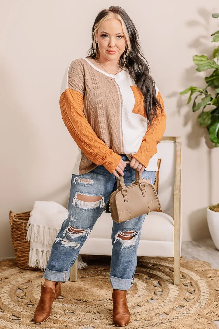 Over And Over Color Block Top
