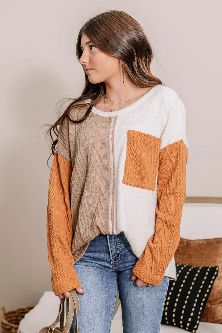 Over And Over Color Block Top