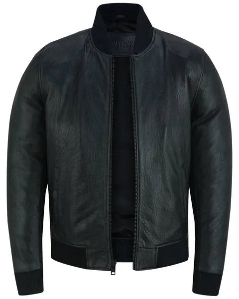 Stalwart Men’s Fashion Leather Bomber Jacket