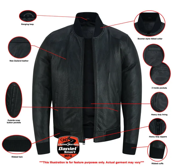 Stalwart Men’s Fashion Leather Bomber Jacket