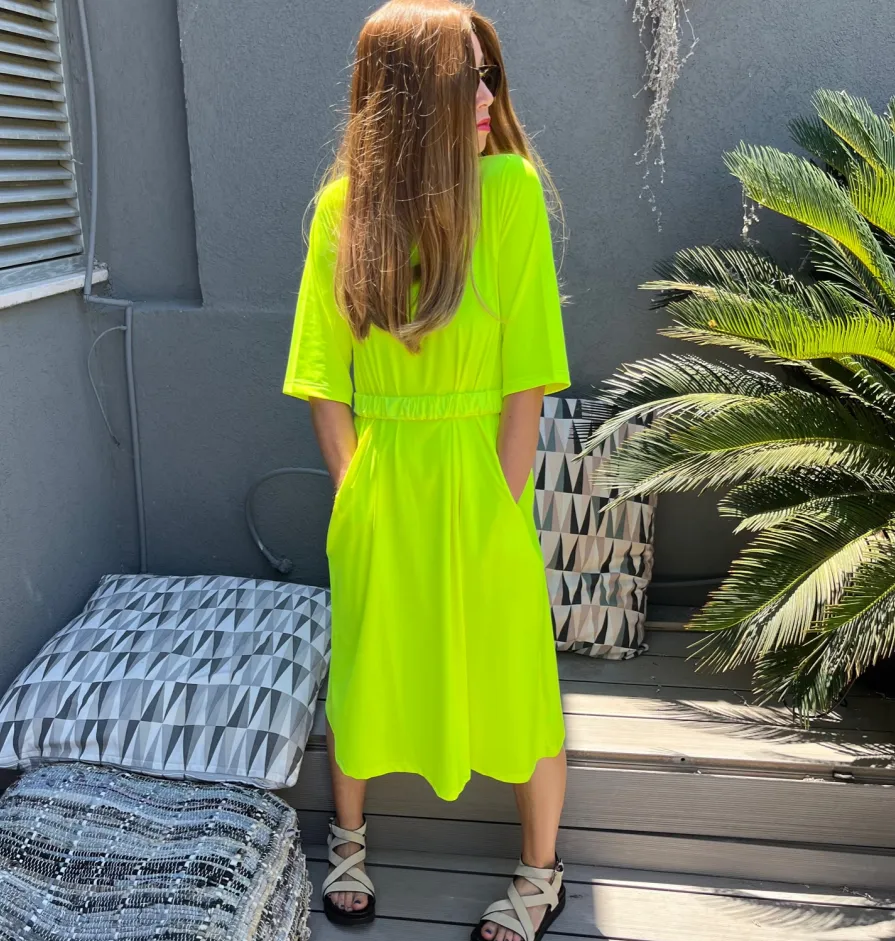 Swimsuit Dress  #D2052S - Fluo yellow