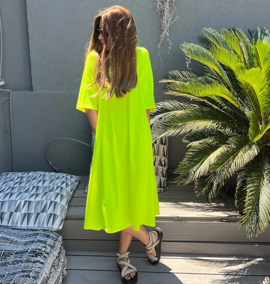 Swimsuit Dress  #D2052S - Fluo yellow