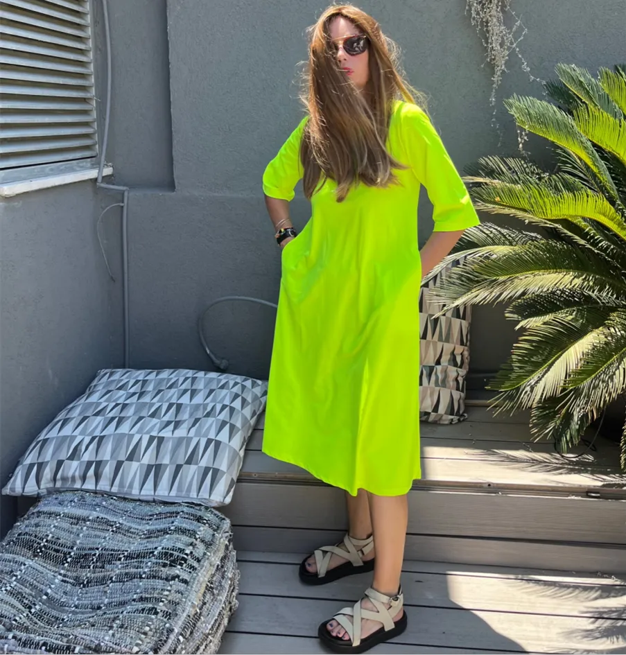 Swimsuit Dress  #D2052S - Fluo yellow