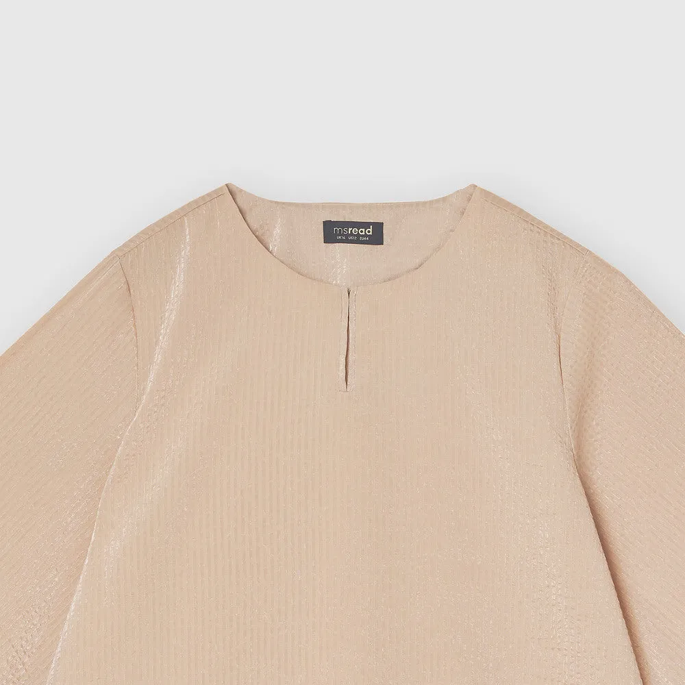 Textured Three Quarter Top