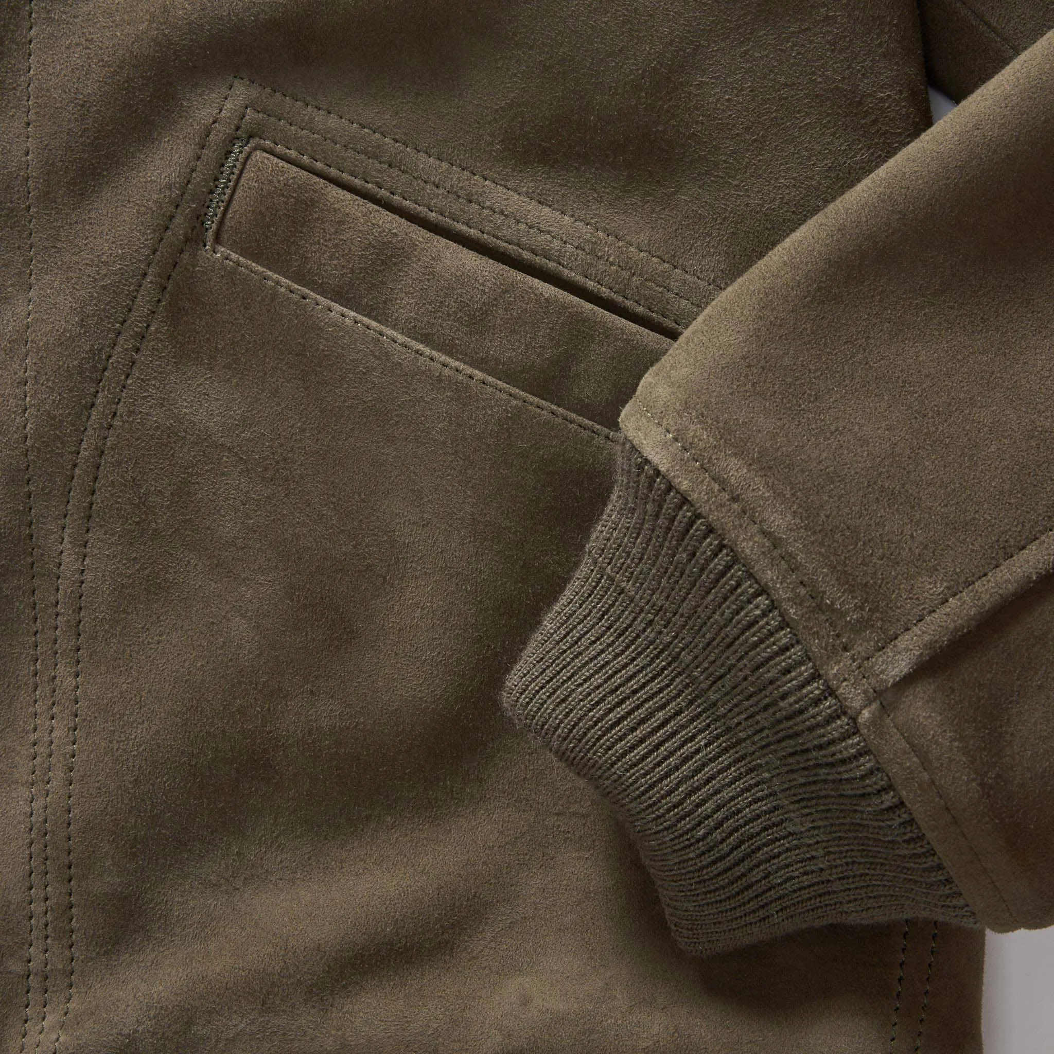 The Bomber Jacket in Army Suede
