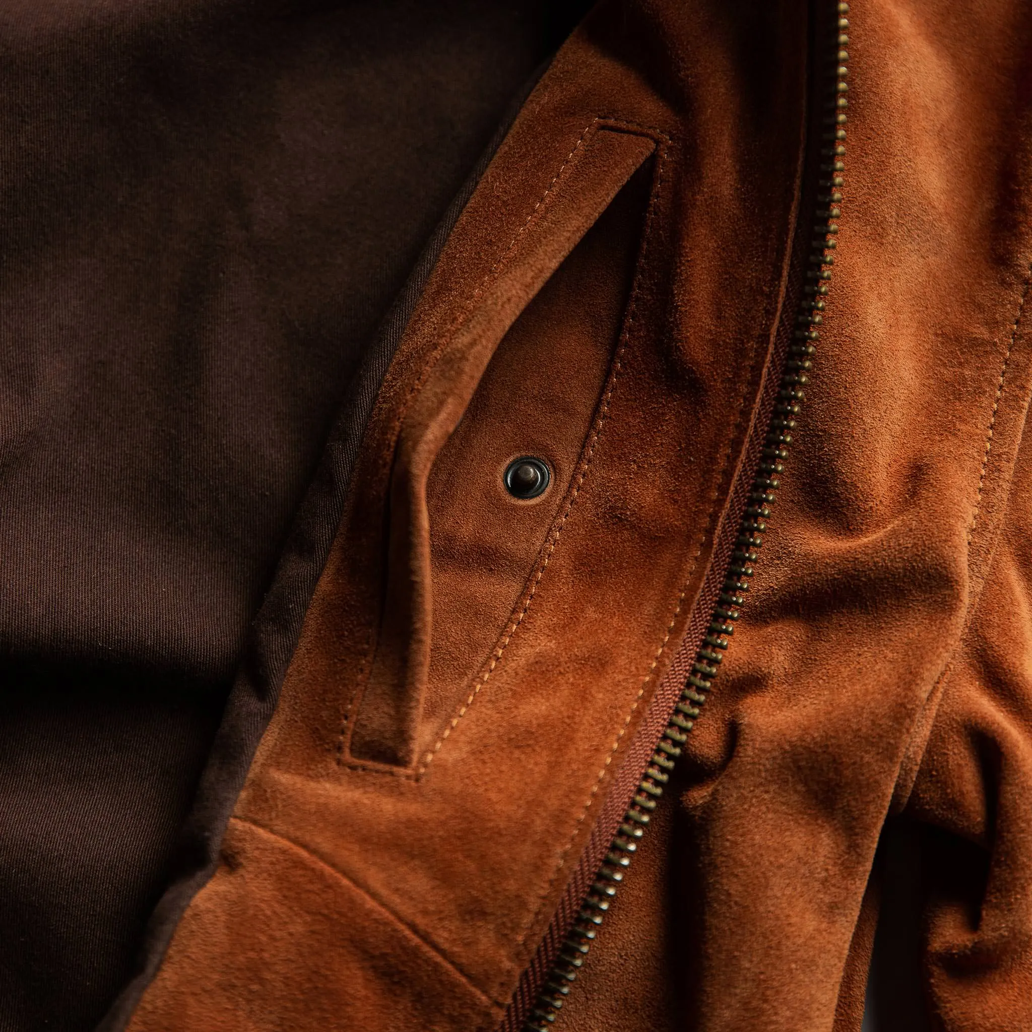 The Bomber Jacket in Whiskey Suede