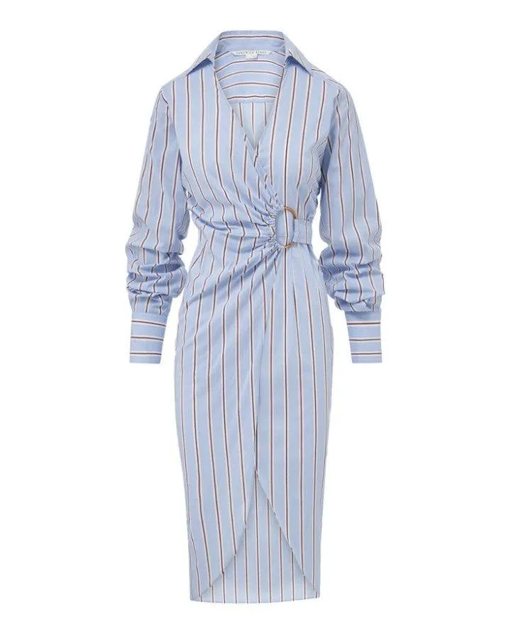 Veronica Beard Afton Striped Wrap Dress