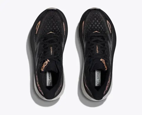 WOMEN'S HOKA CLIFTON 9 | BLACK / ROSE GOLD